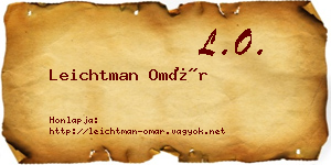 Leichtman Omár névjegykártya